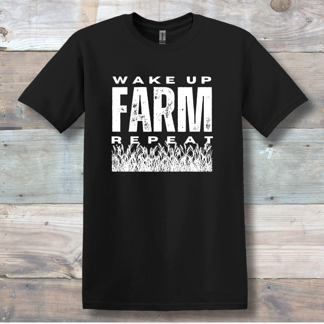 This is image of Wake Up Farm Repeat T-Shirt version 2