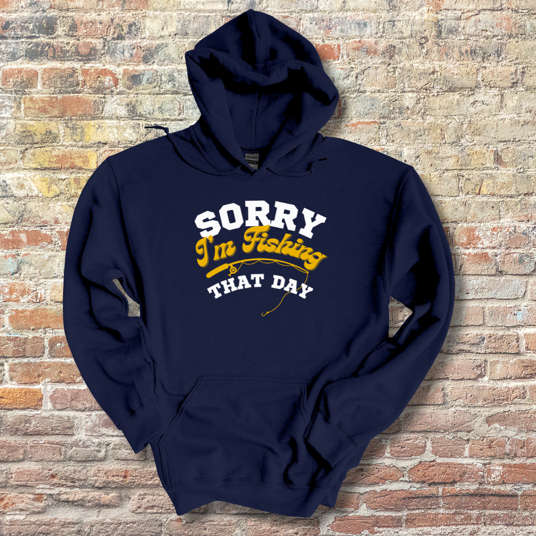This is image of Sorry I'm Fishing That Day Long-Sleeve Hoodie version 2
