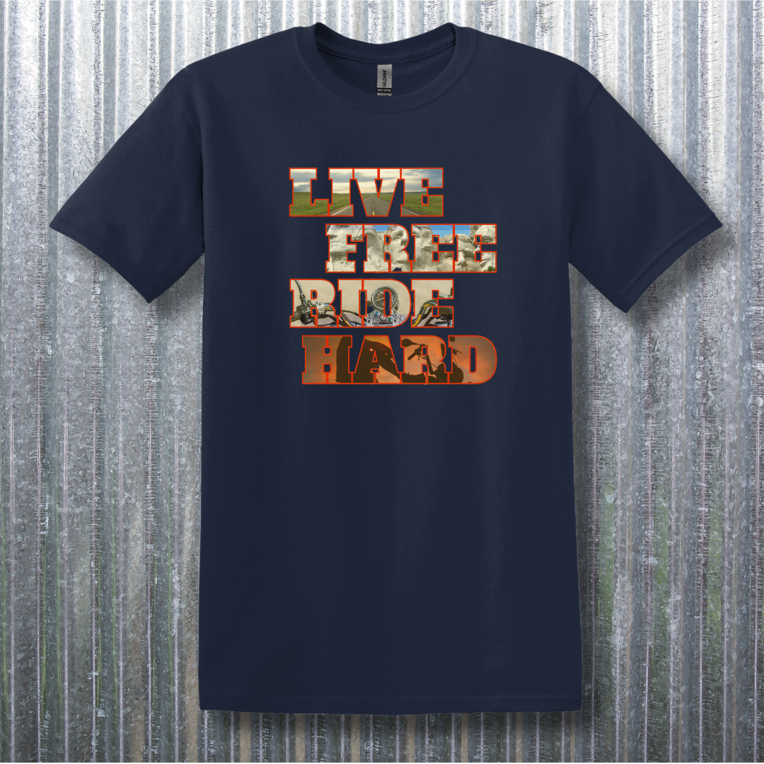 This is image of Live Free Ride Hard T-Shirt version 3