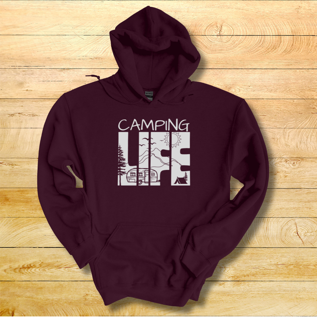 This is image of Camping Life Long-Sleeve Hoodie version 1