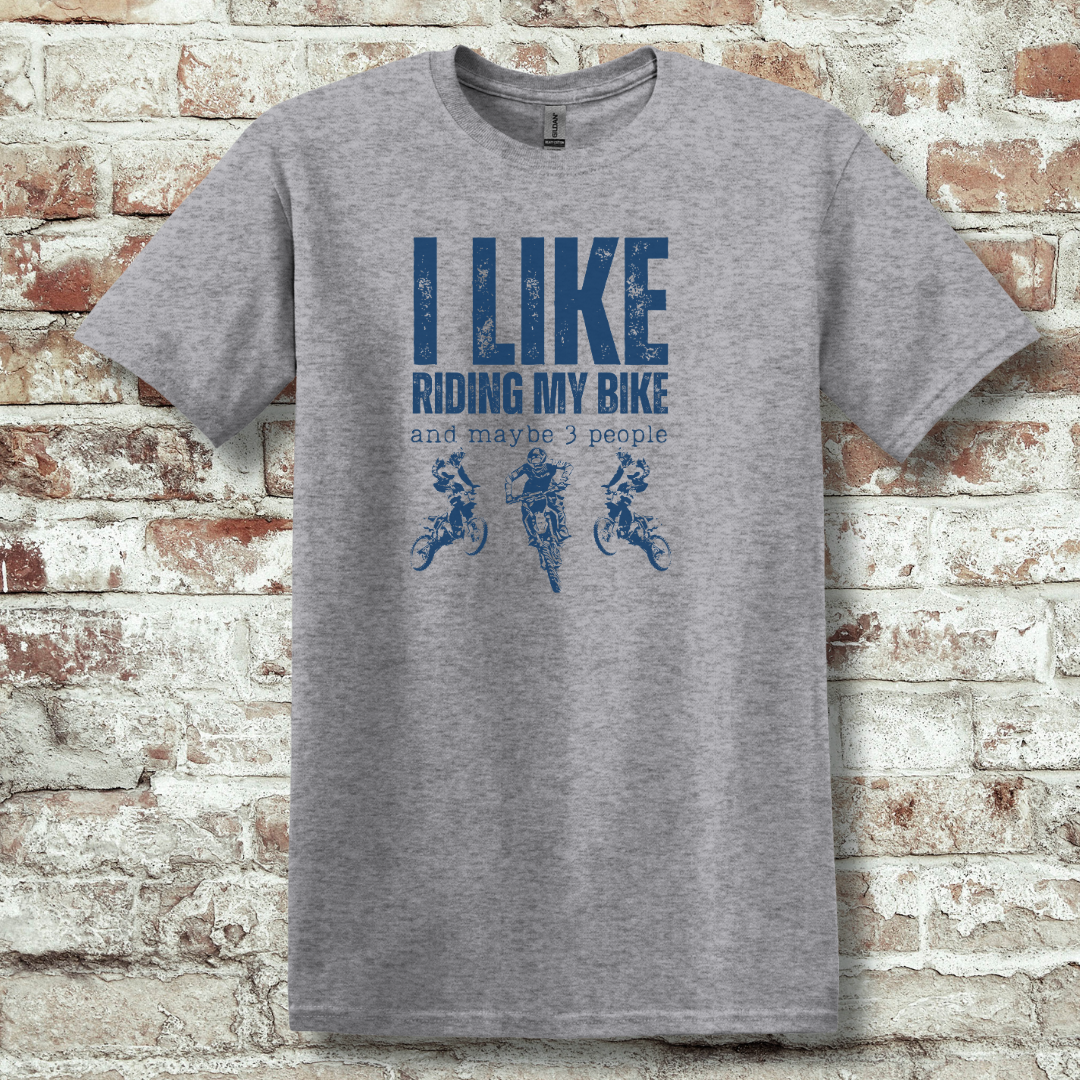 This is image of I Like Riding My Bike, Dirt Bike Version, T-Shirt version 10