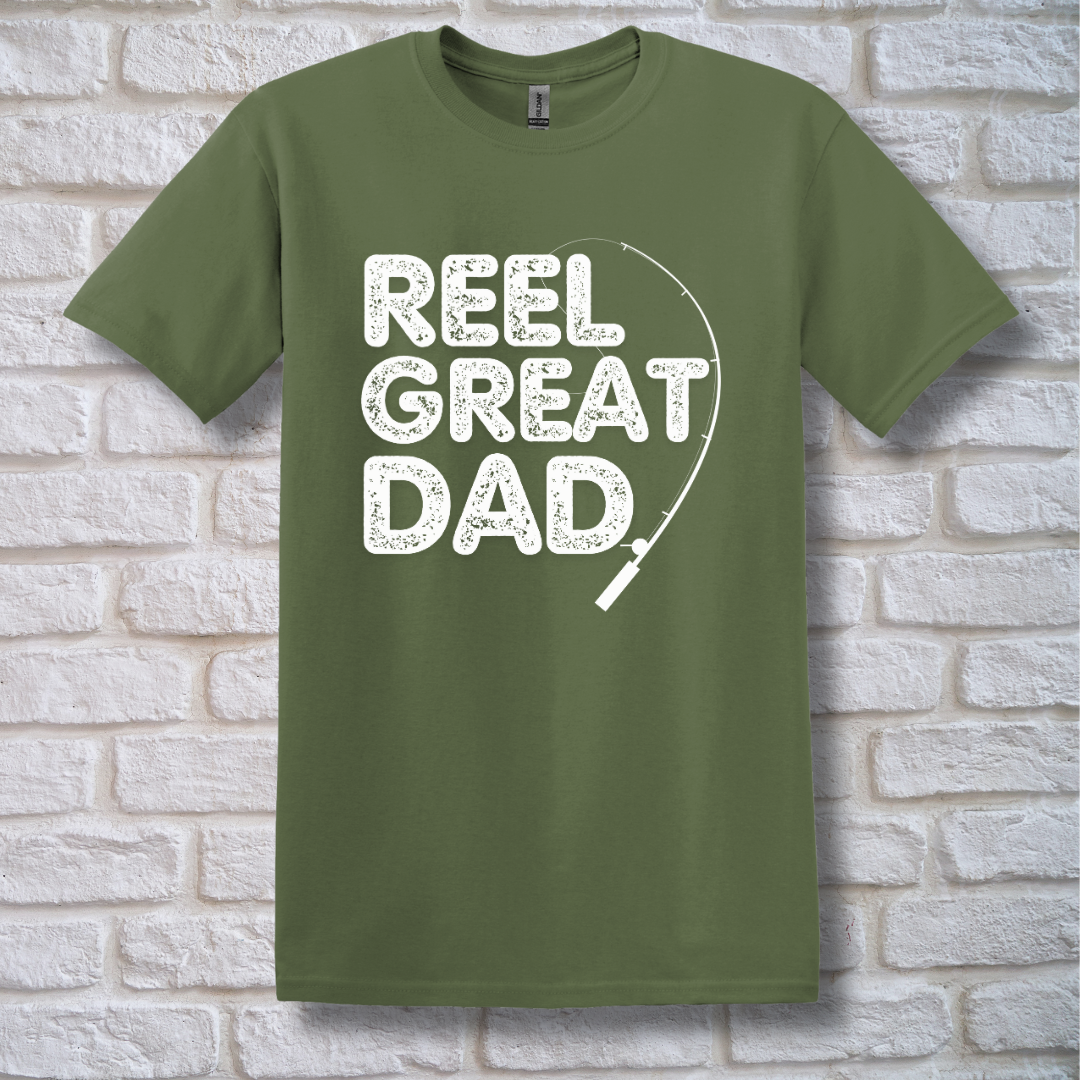 This is image of Reel Great Dad T-Shirt version 2