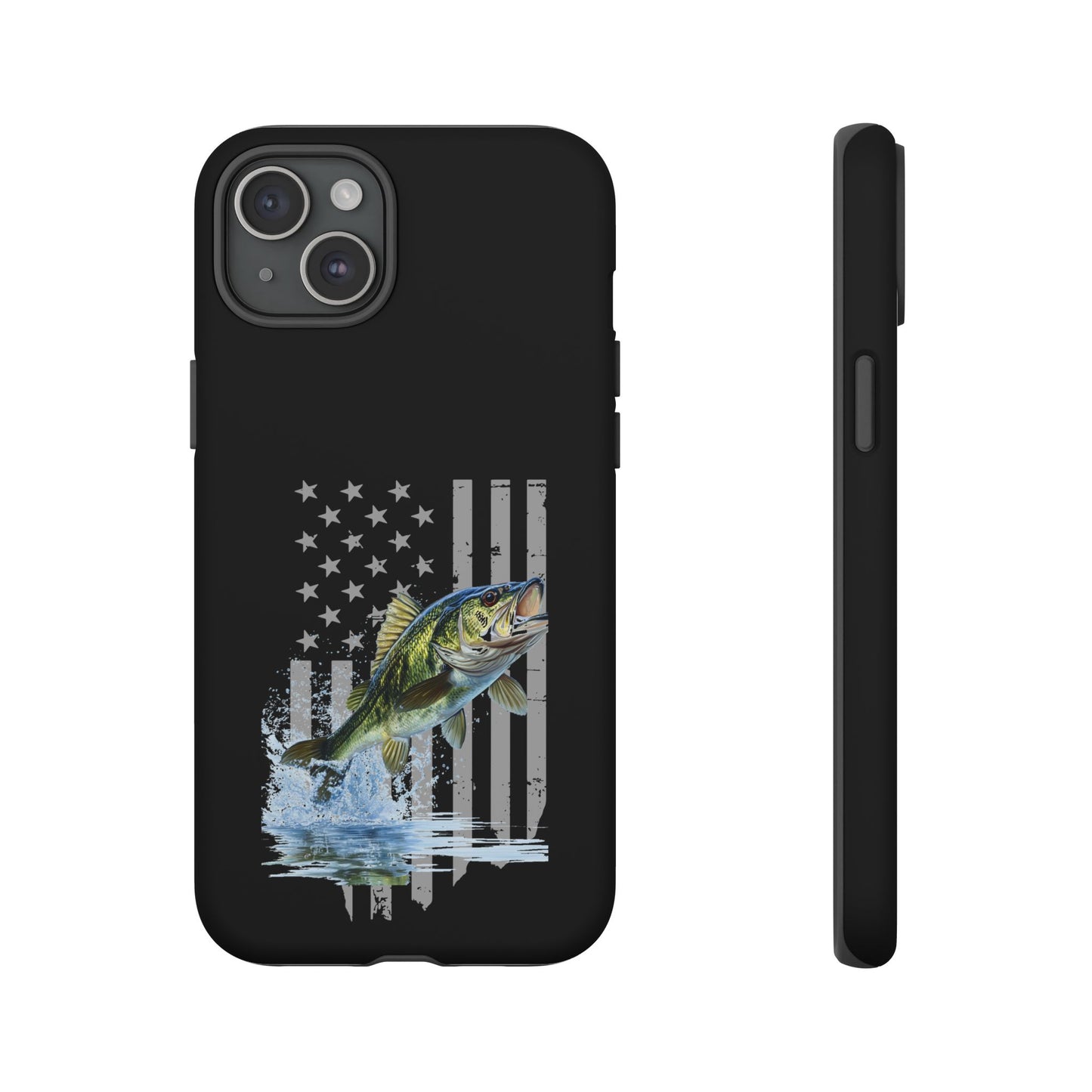 Cell Phone Case | Largemouth Bass with Distressed Flag | For iPhone, Samsung Galaxy, and Google Pixel