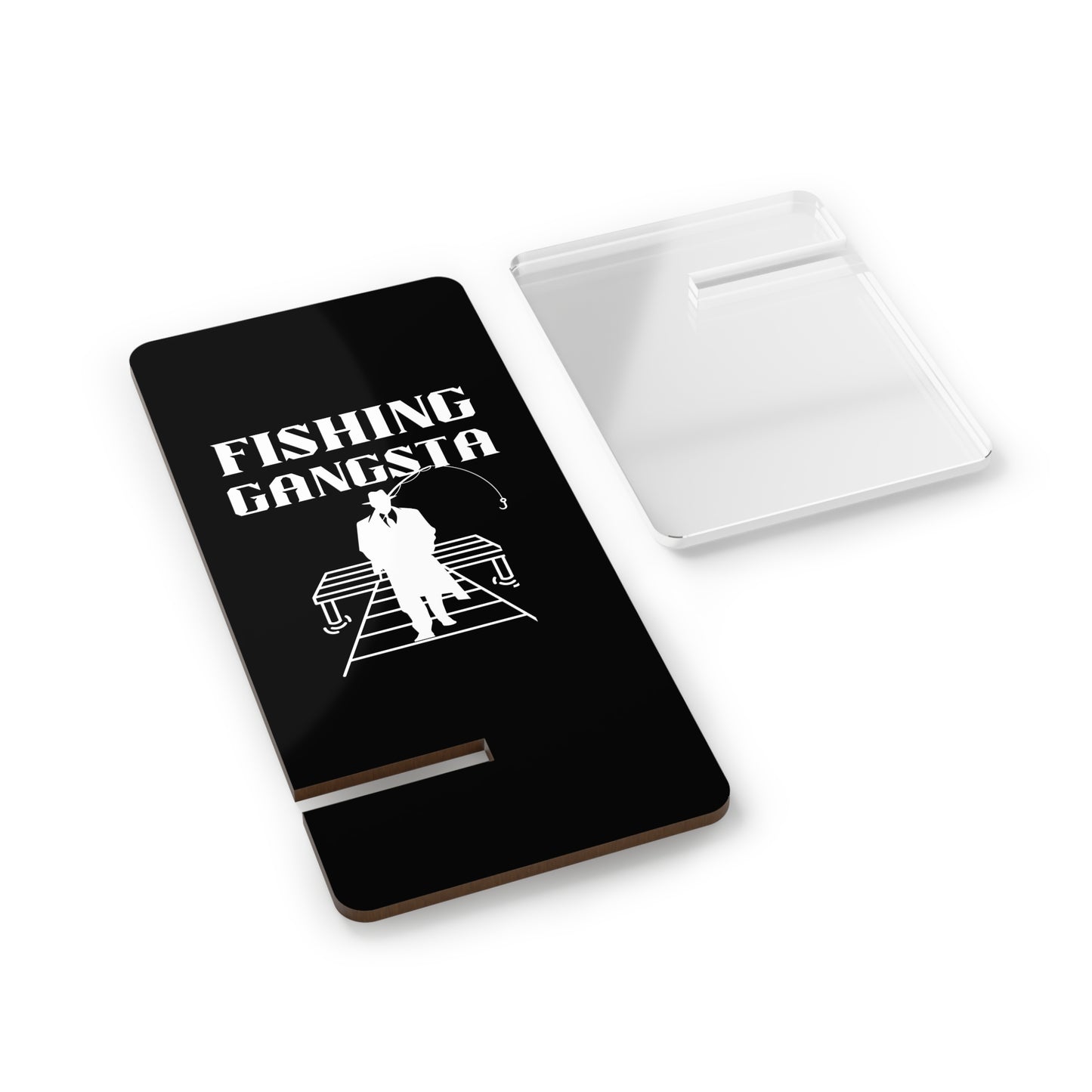 Fishing Gangsta, Cell Phone Stand for Desk or Nightstand