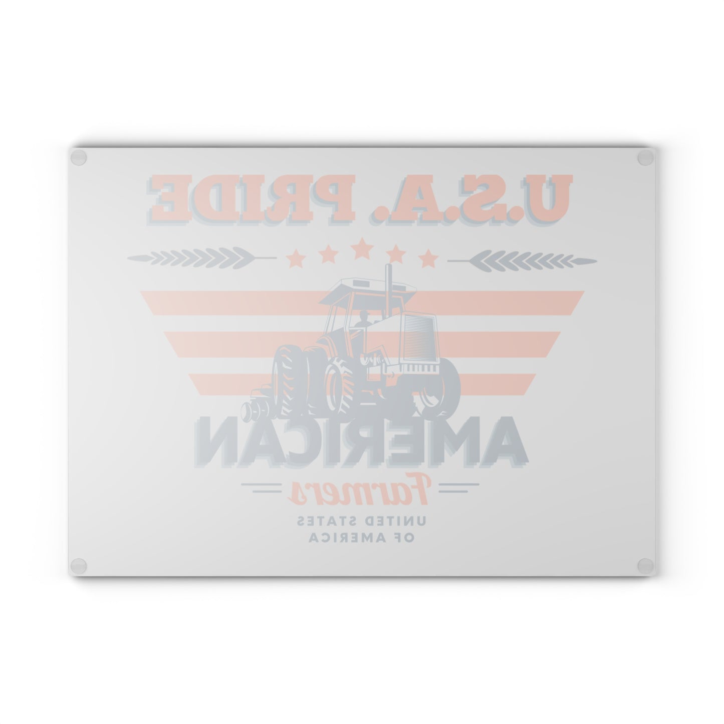 Glass Cutting Board - USA Pride American Farmers
