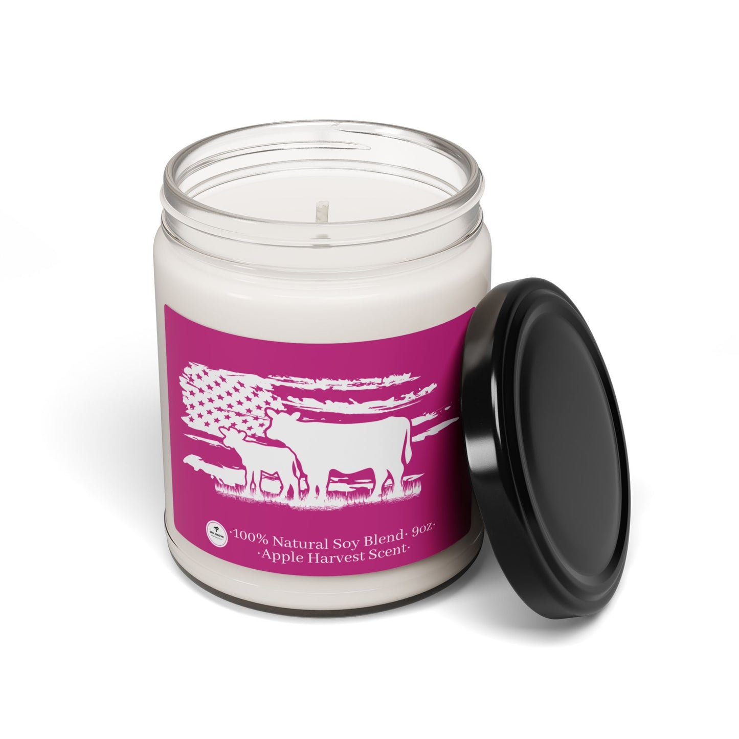 Scented Soy Candle, 9oz - USA Cow, Distressed Flag