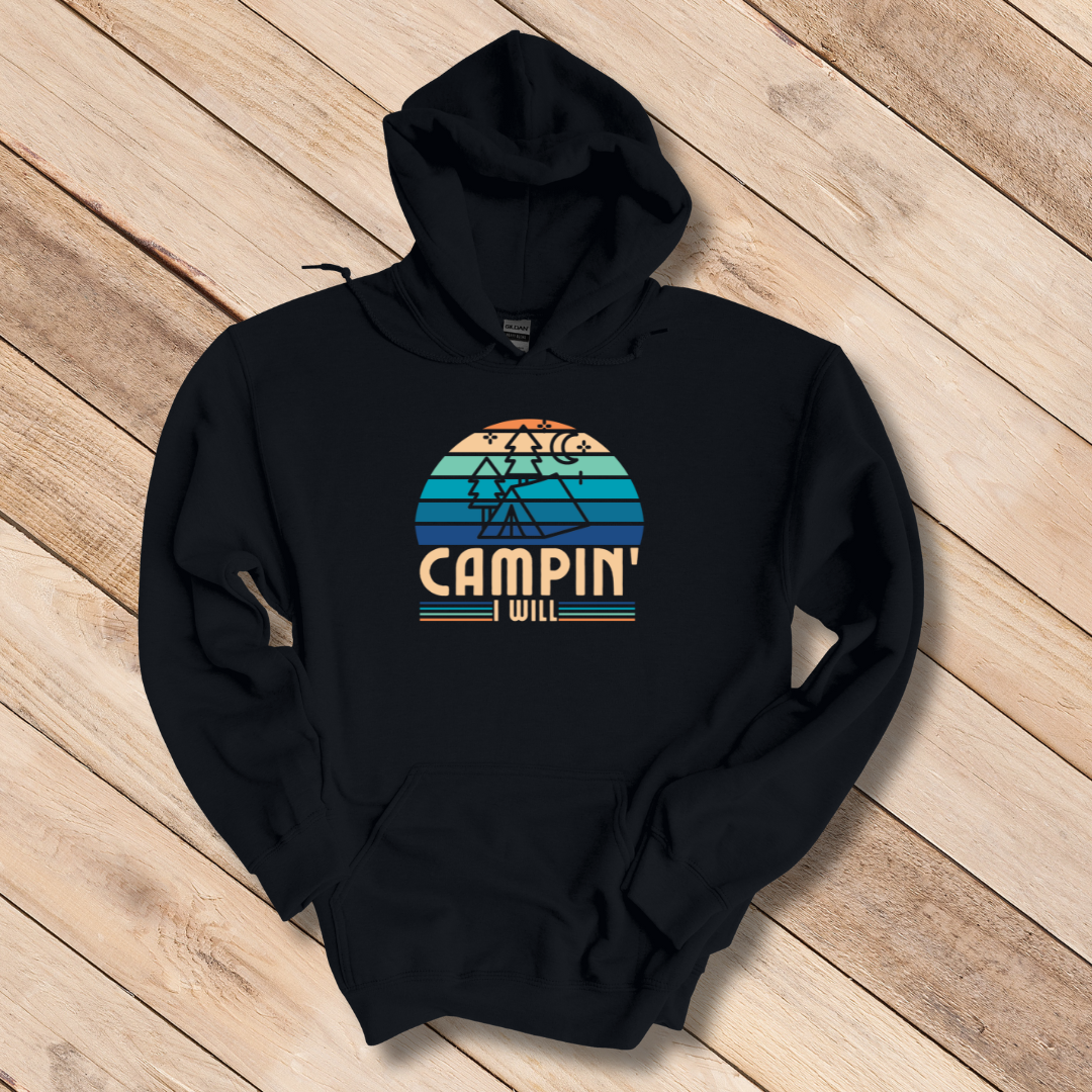 This is image of Campin I Will Long-Sleeve Hoodie version 2