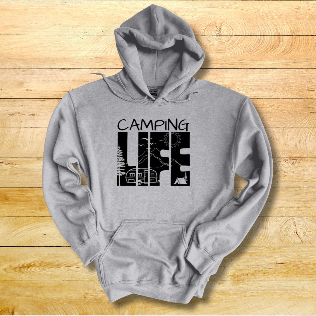 This is image of Camping Life Long-Sleeve Hoodie version 5