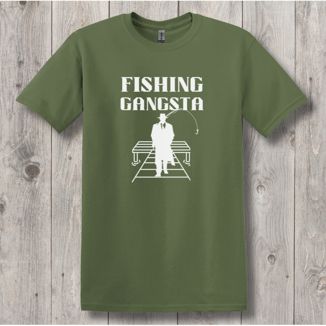 This is image of Fishing Gangsta T-Shirt version 3