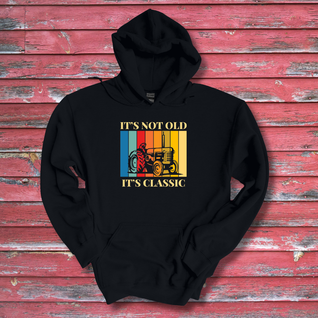 This is image of It's Not Old It's Classic Long-Sleeve Hoodie version 3