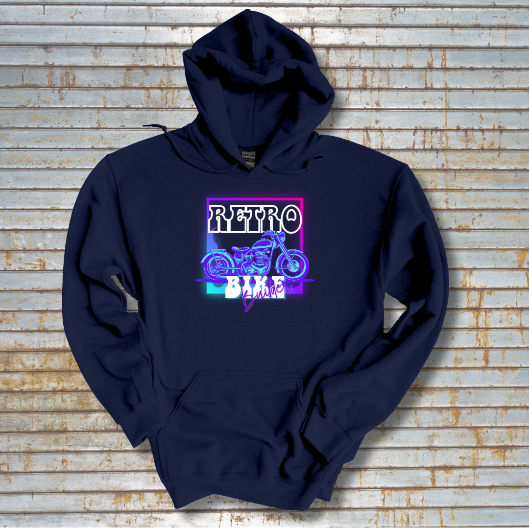 This is image of Retro Bike Builder Long-Sleeve Hoodie version 4