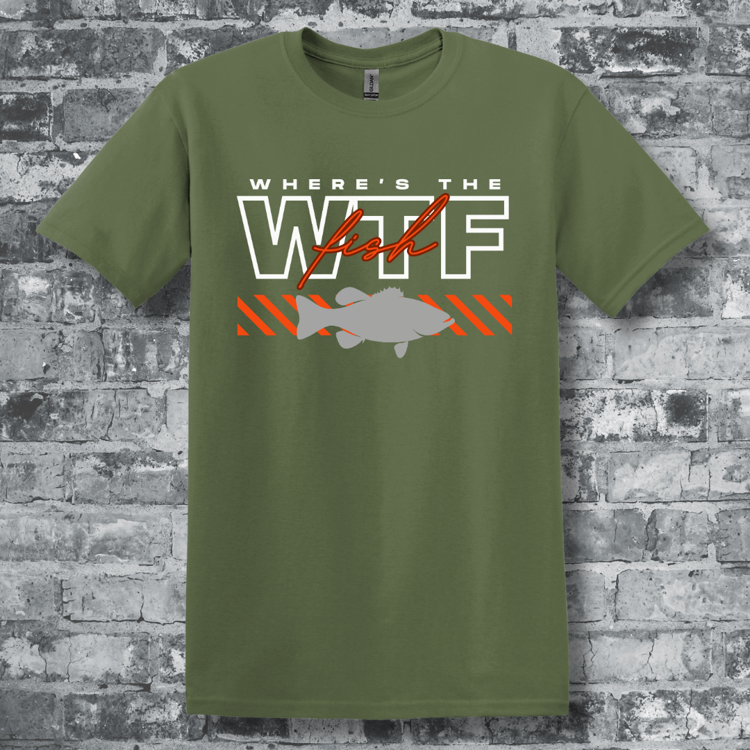 This is image of WTF Where's the Fish T-Shirt version 3