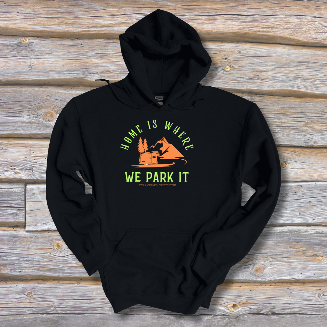 This is image of Home is Where We Park It Long-Sleeve Hoodie version 3