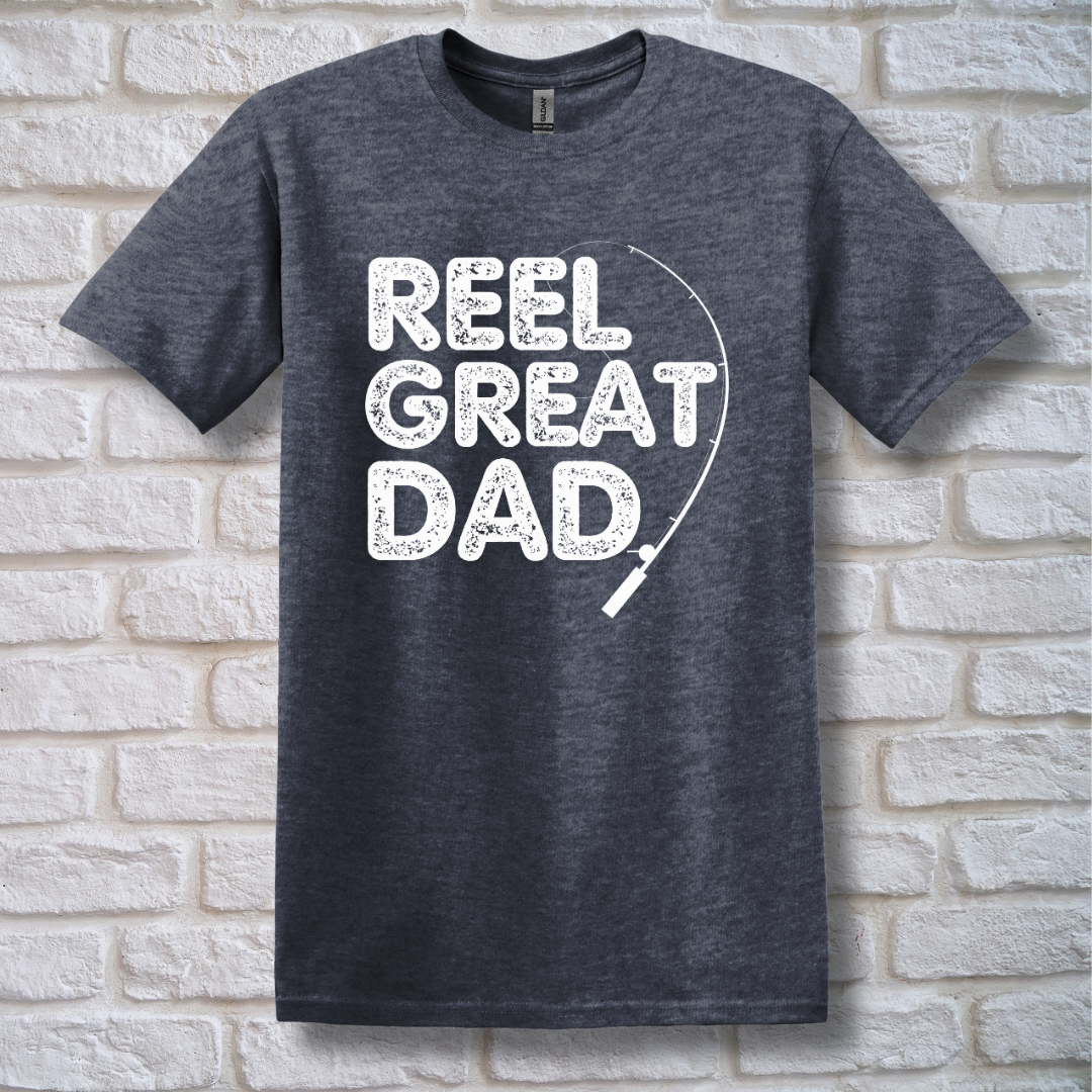 This is image of Reel Great Dad T-Shirt version 3