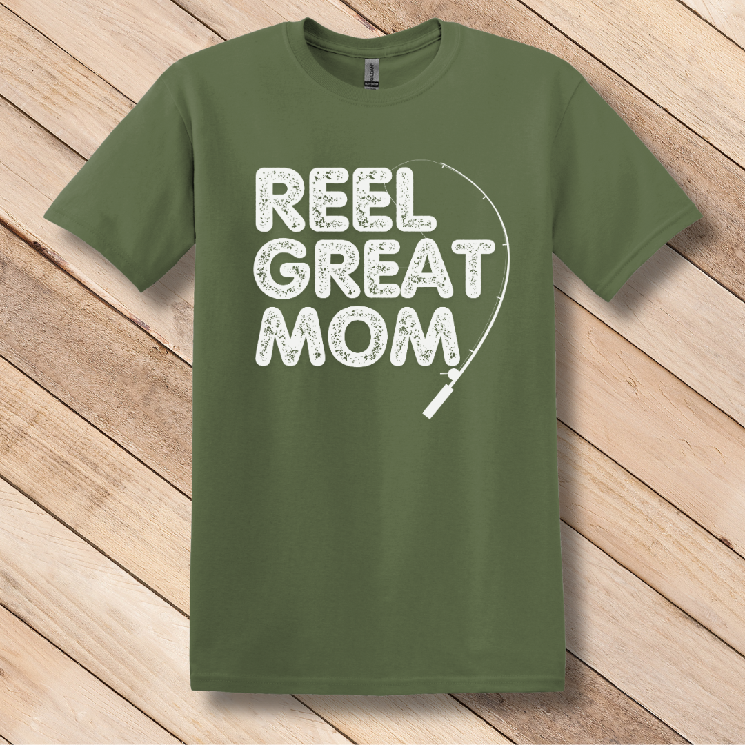 This is image of Reel Great Mom T-Shirt version 4
