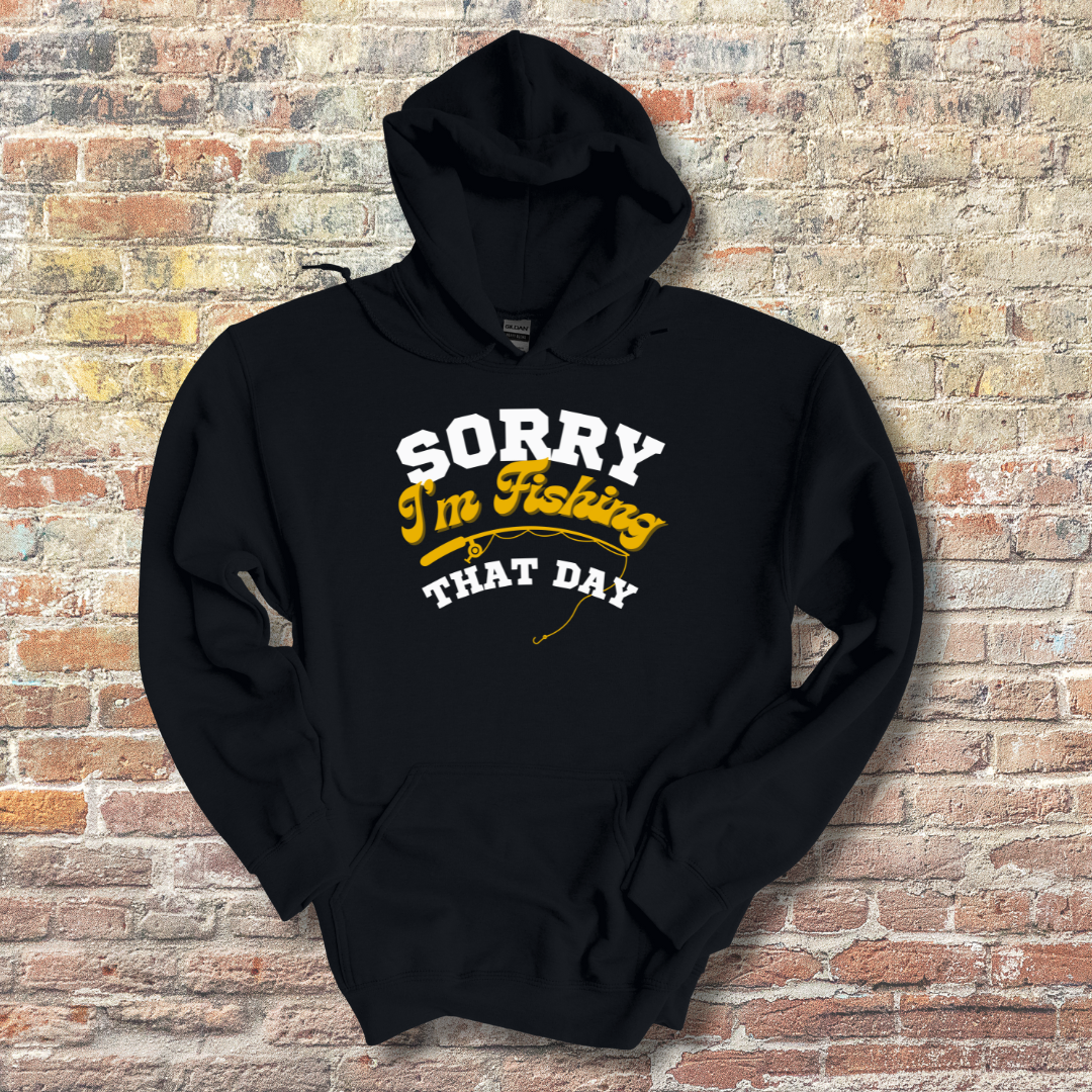 This is image of Sorry I'm Fishing That Day Long-Sleeve Hoodie version 3