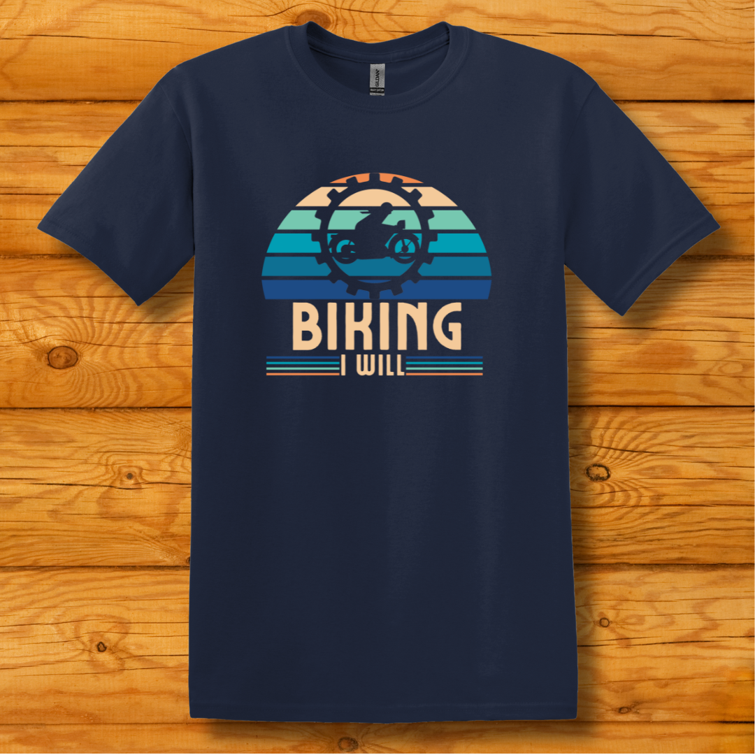 This is image of Biking I Will T-Shirt version 2