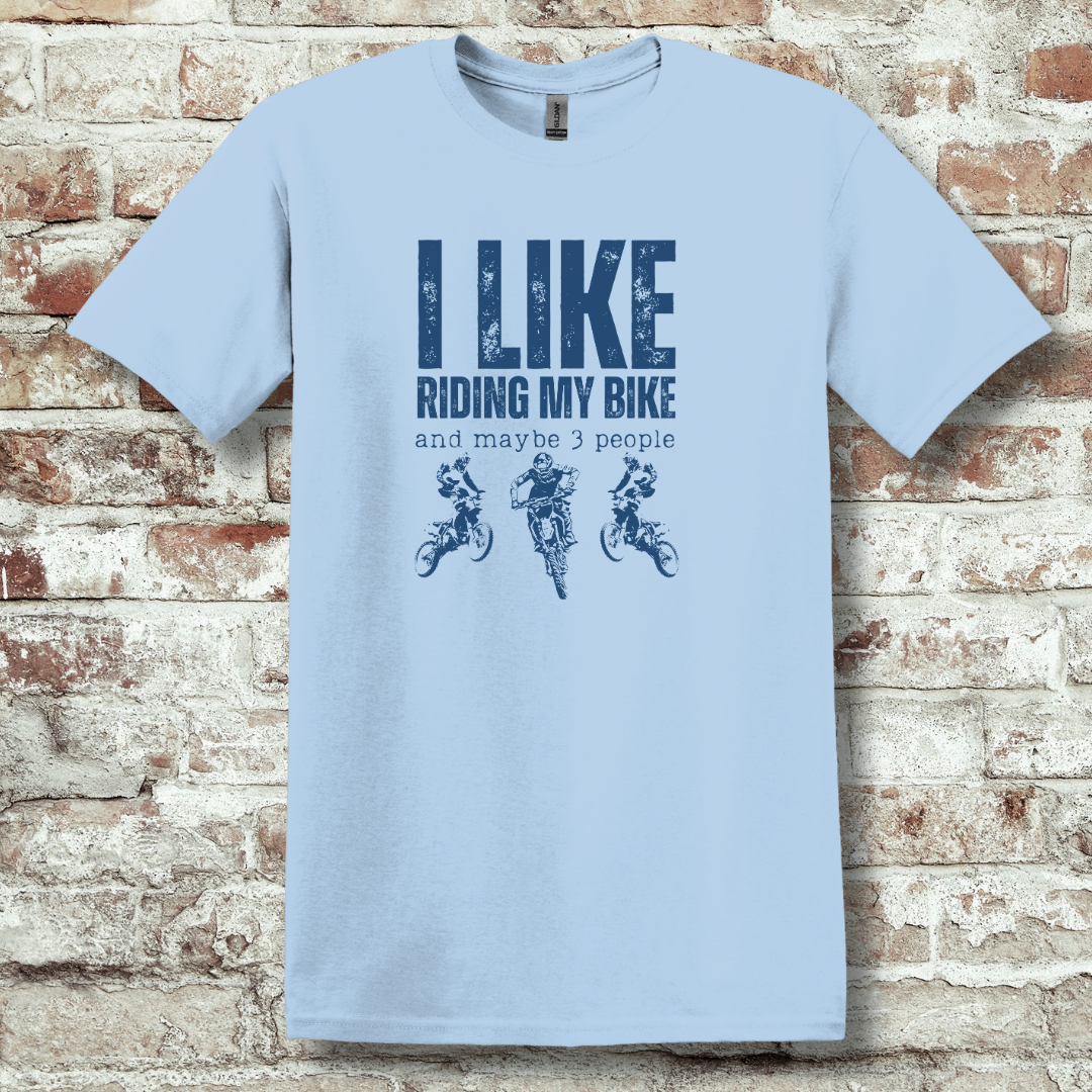 This is image of I Like Riding My Bike, Dirt Bike Version, T-Shirt version 4