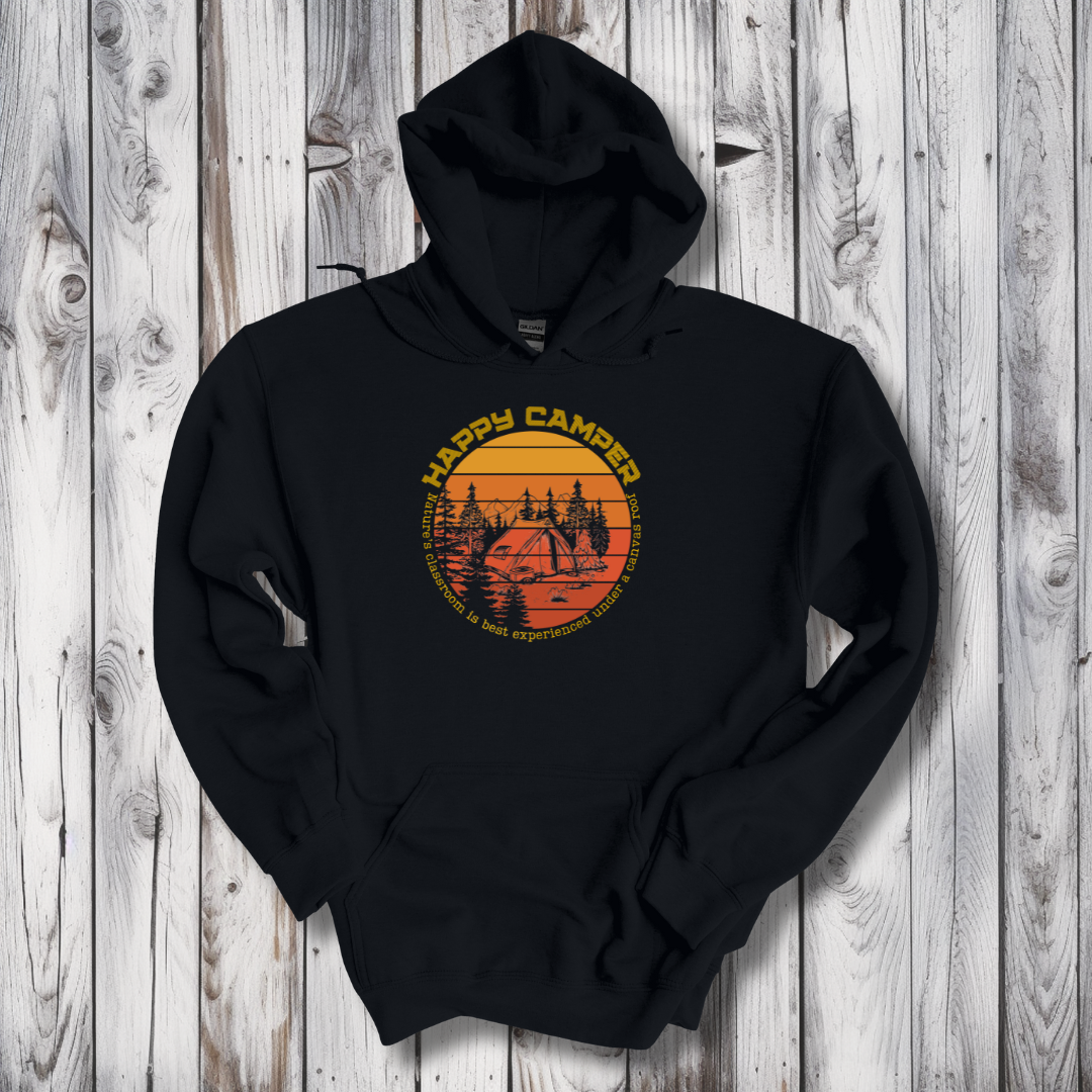 This is image of Happy Camper Long-Sleeve Hoodie version 3