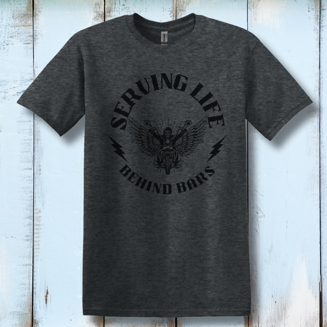 This is image of Serving Life Behind Bars T-Shirt version 2