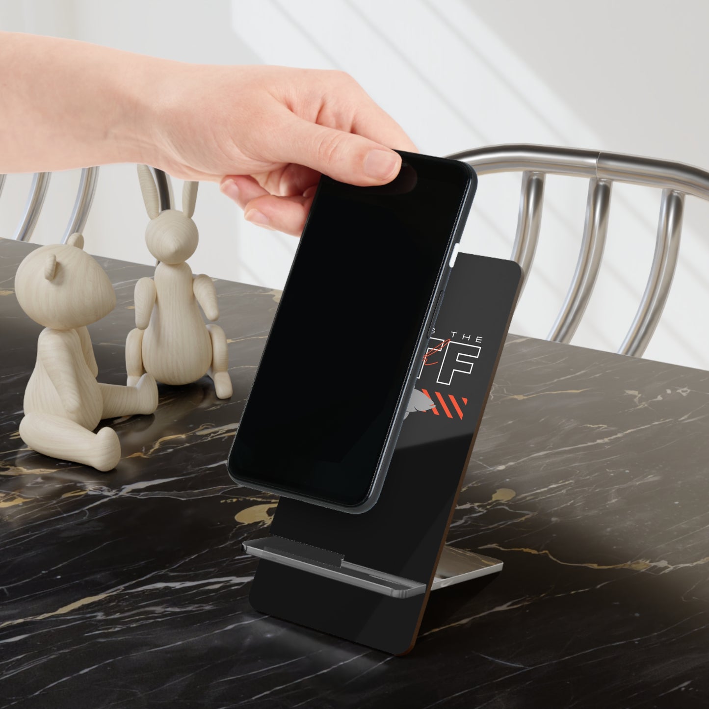 WTF Where's the Fish, Cell Phone Stand for Desk or Nightstand