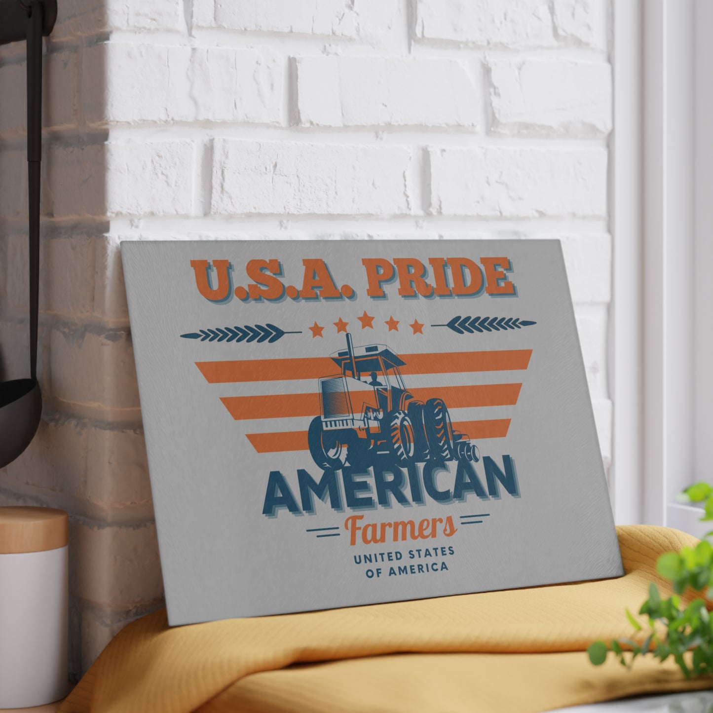 Glass Cutting Board - USA Pride American Farmers