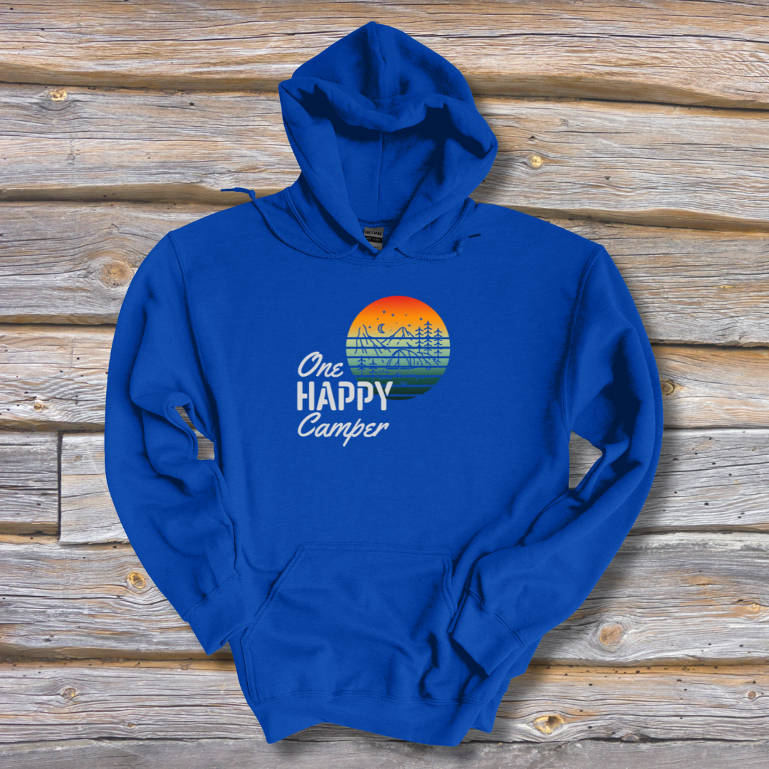 This is image of One Happy Camper Long-Sleeve Hoodie version 5