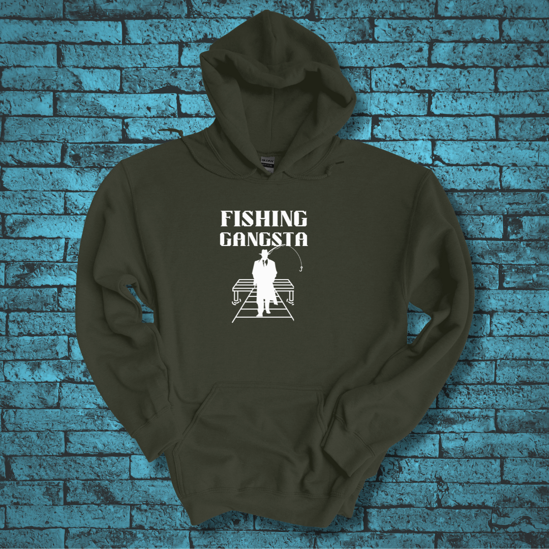 This is image of Fishing Gangsta Long-Sleeve Hoodie version 4