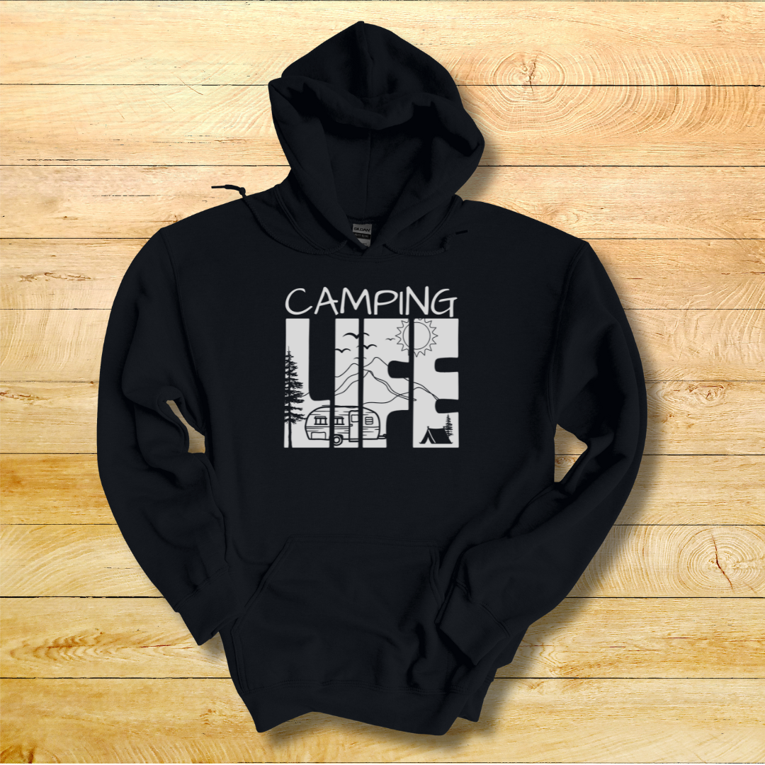 This is image of Camping Life Long-Sleeve Hoodie version 2
