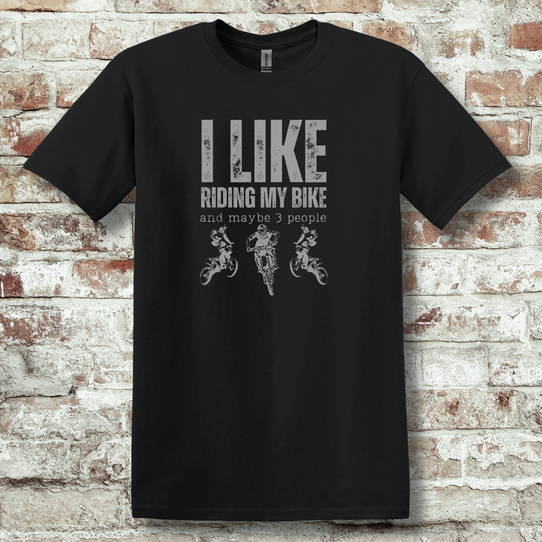 This is image of I Like Riding My Bike, Dirt Bike Version, T-Shirt version 1