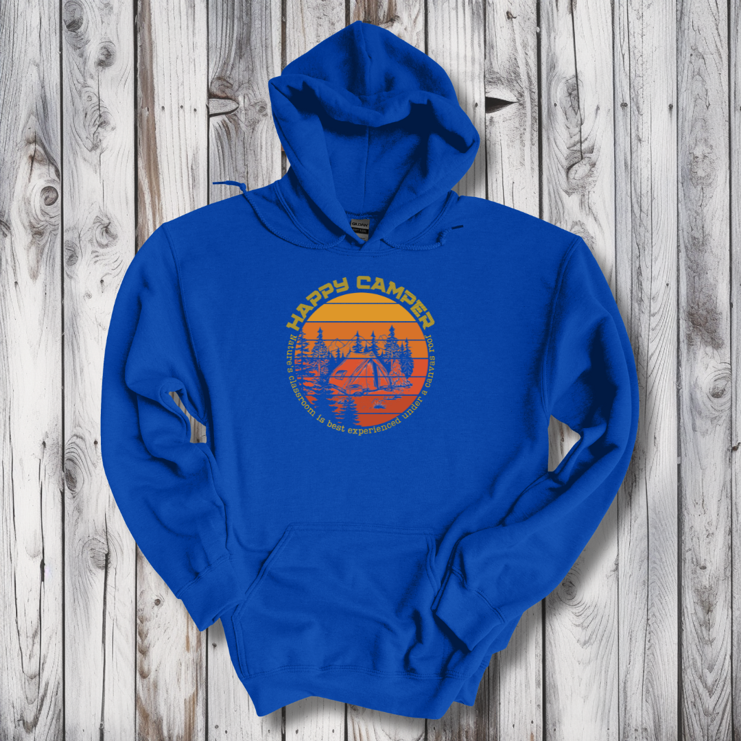This is image of Happy Camper Long-Sleeve Hoodie version 4