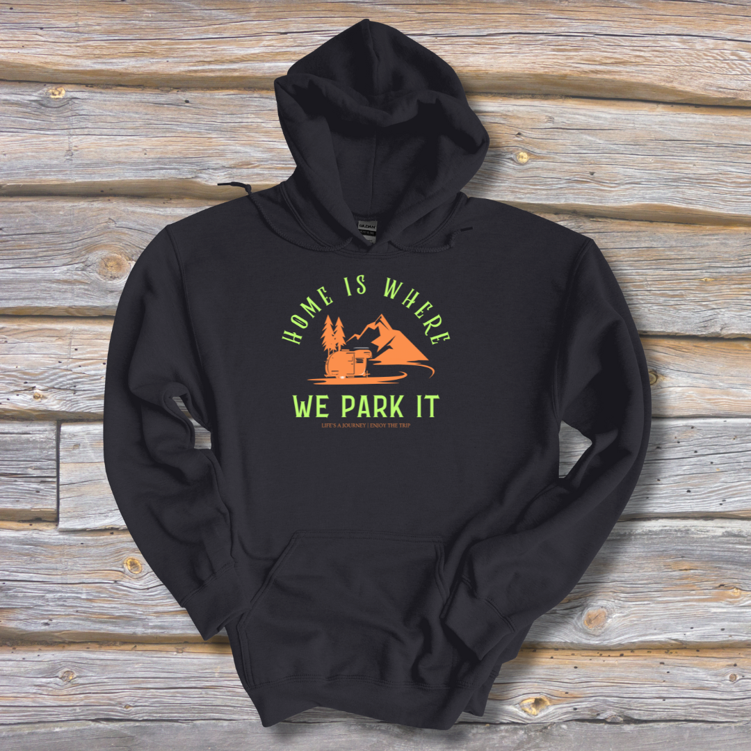 This is image of Home is Where We Park It Long-Sleeve Hoodie version 4