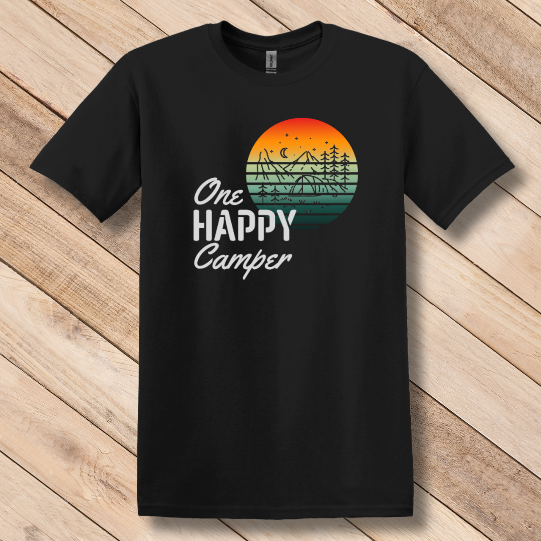 This is image of One Happy Camper T-Shirt version 3