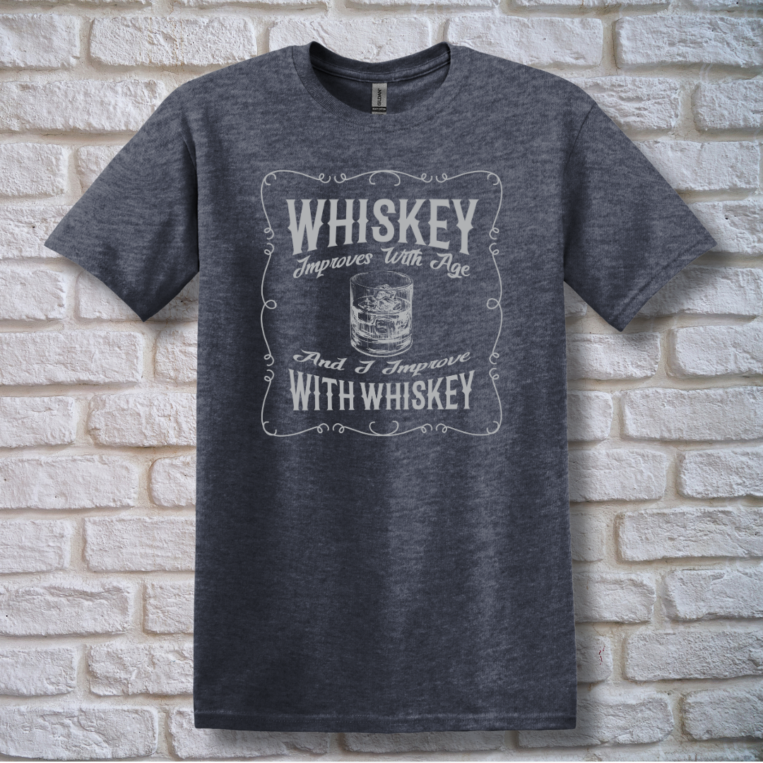 This is image of Whiskey Improves With Age T-Shirt version 4