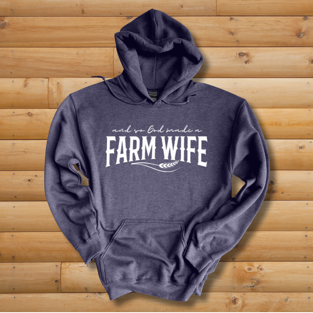 This is image of And So God Made a Farm Wife Long-Sleeve Hoodie version 4