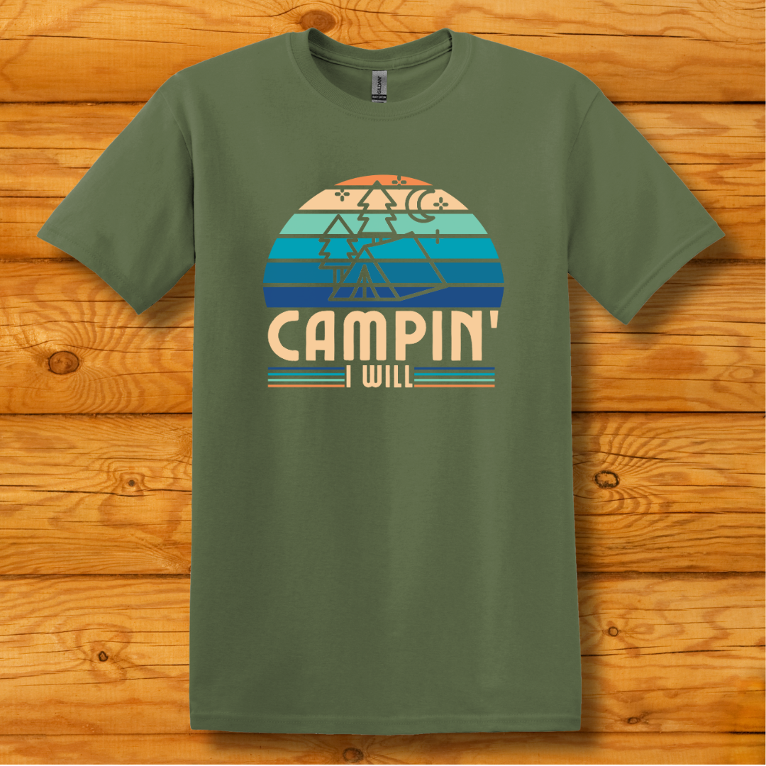 This is image of Campin I Will T-Shirt version 2