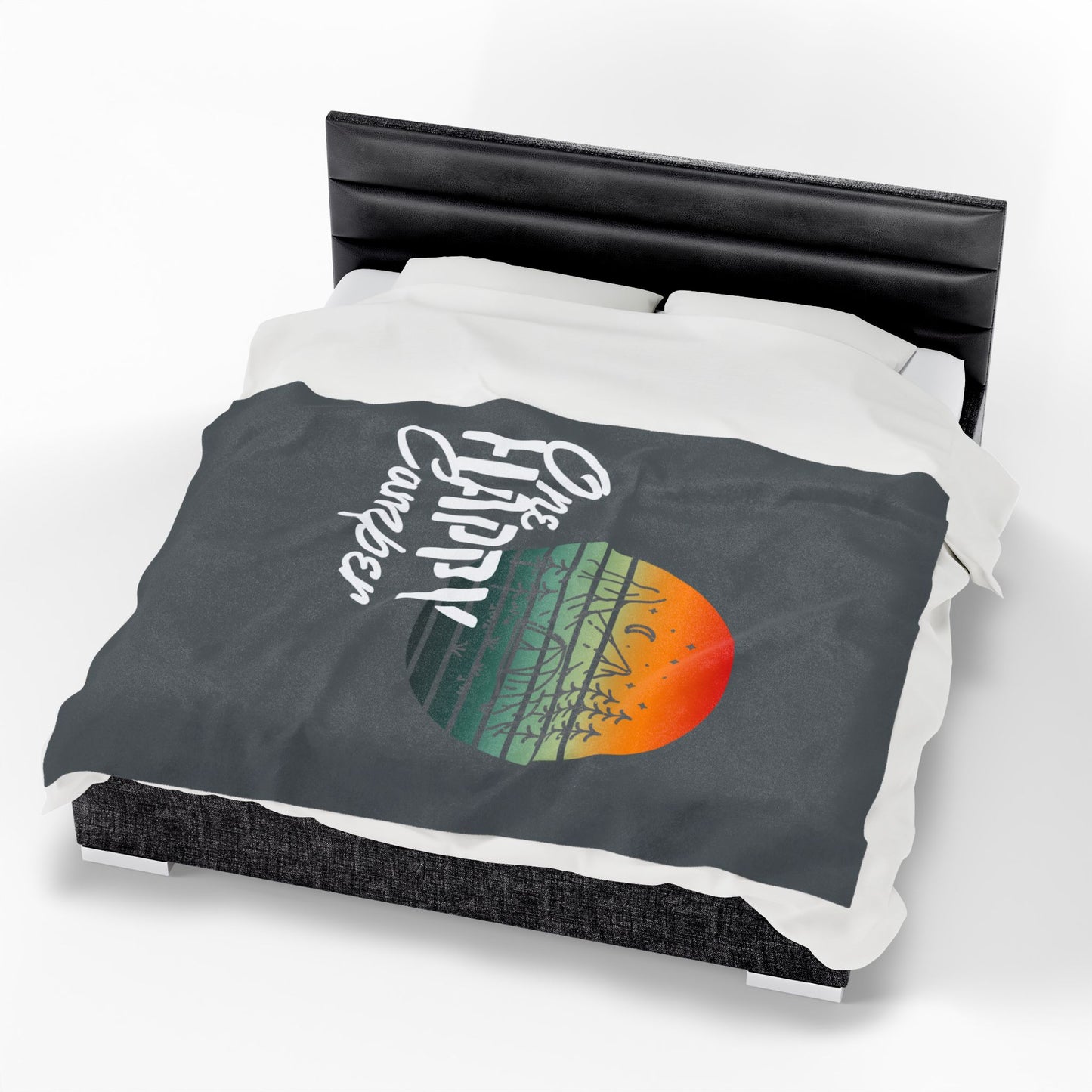 Velveteen Plush Blanket - One Happy Camper