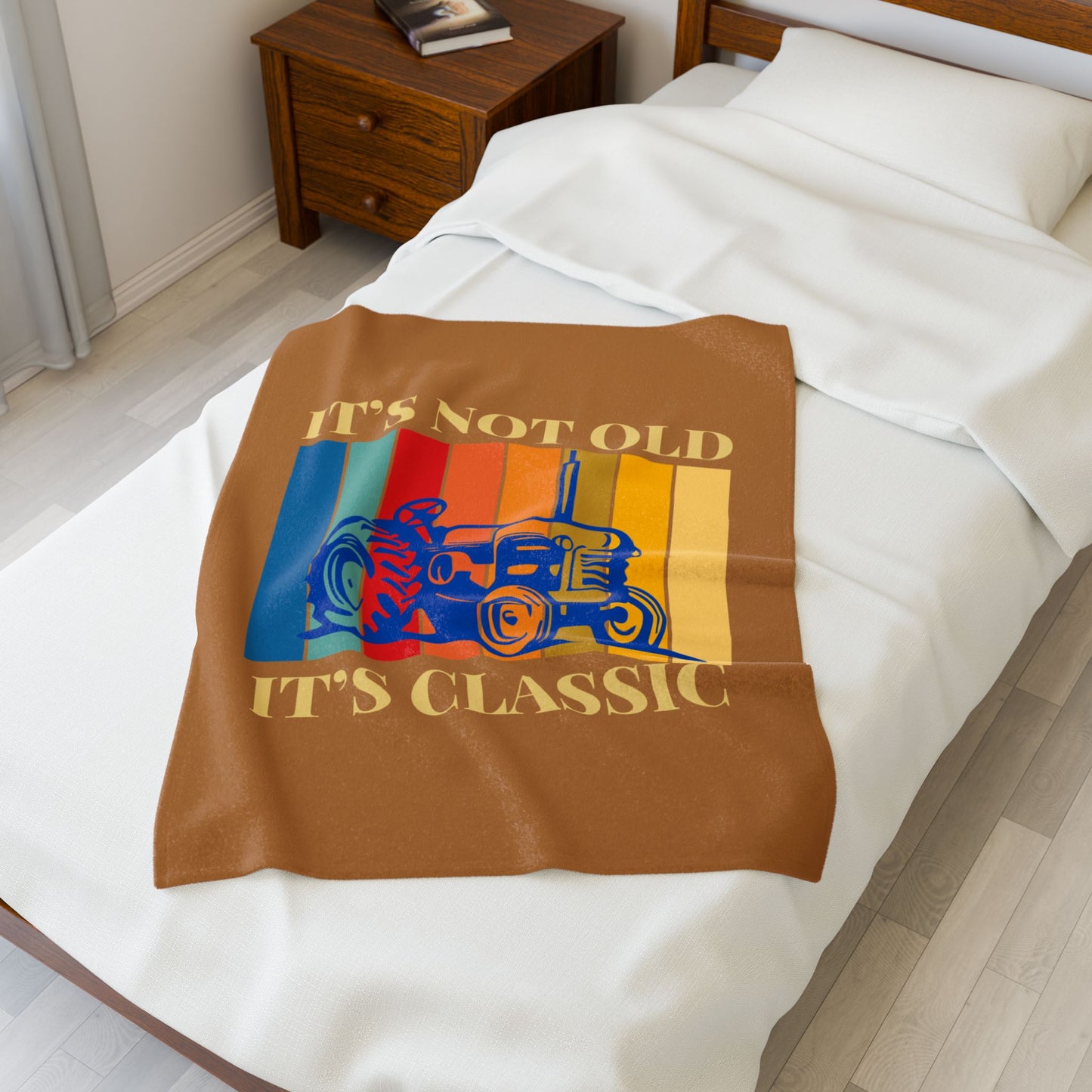 Velveteen Plush Blanket - It's Not Old It's Classic