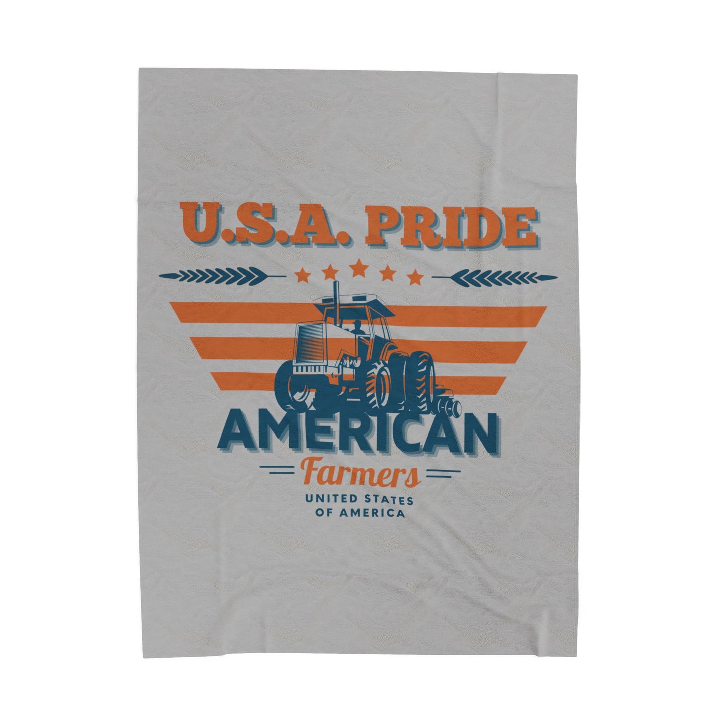 Velveteen Plush Blanket - USA Pride American Farmers