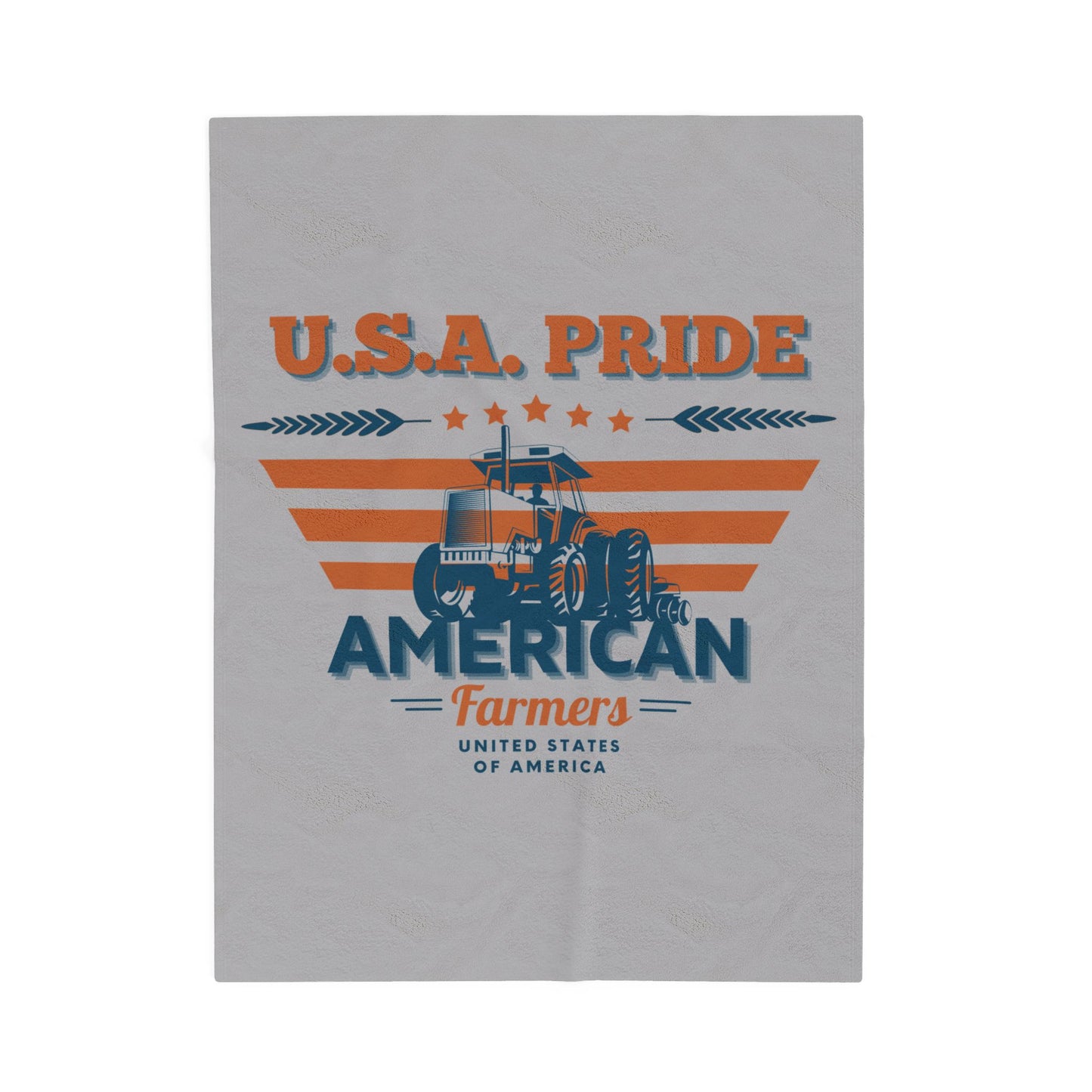 Velveteen Plush Blanket - USA Pride American Farmers