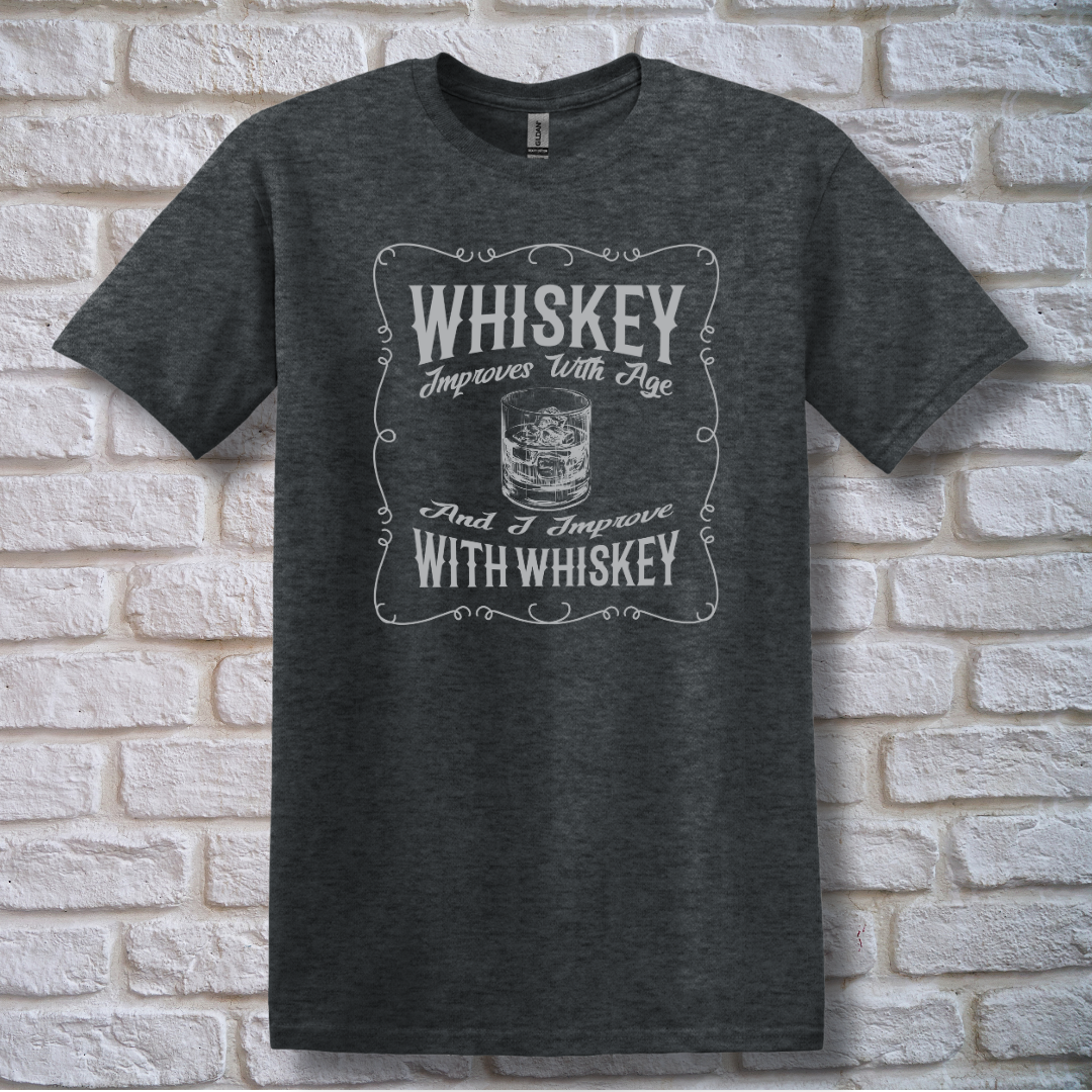 This is image of Whiskey Improves With Age T-Shirt version 5