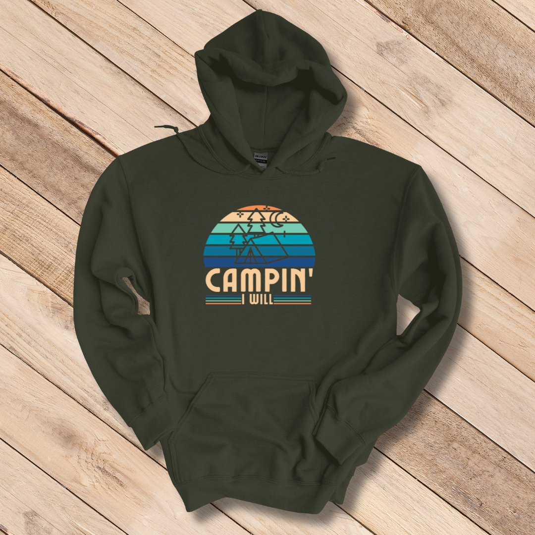 This is image of Campin I Will Long-Sleeve Hoodie version 3