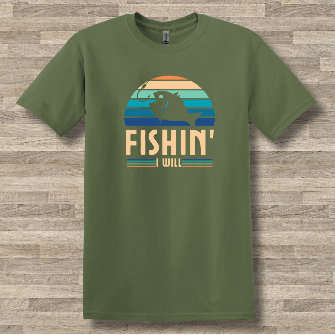 This is image of Fishin I Will T-Shirt version 1