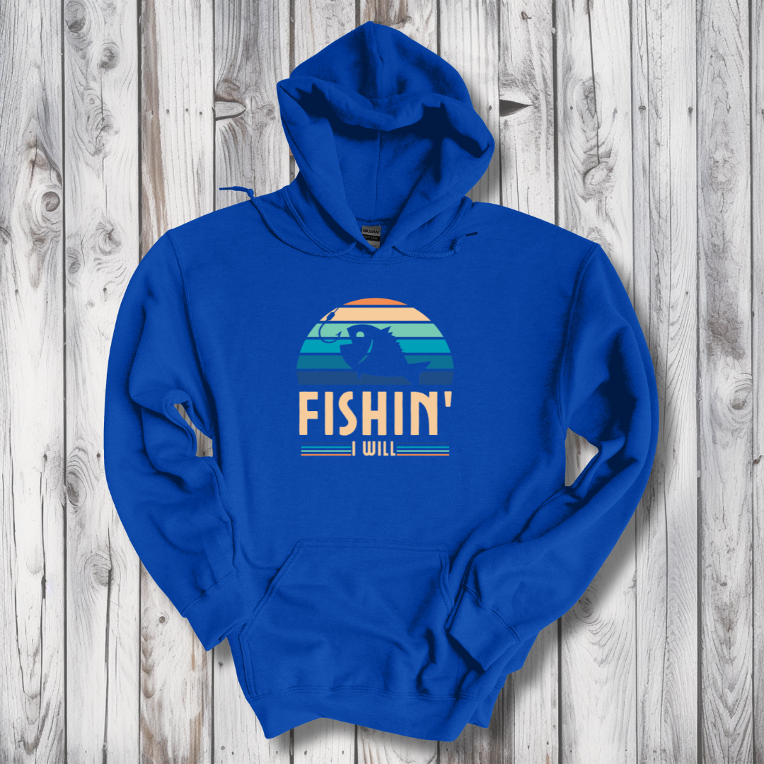 This is image of Fishin I Will Long-Sleeve Hoodie version 6