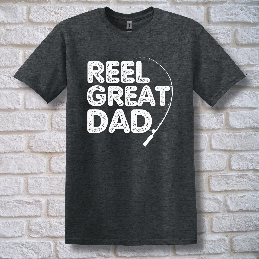 This is image of Reel Great Dad T-Shirt version 5