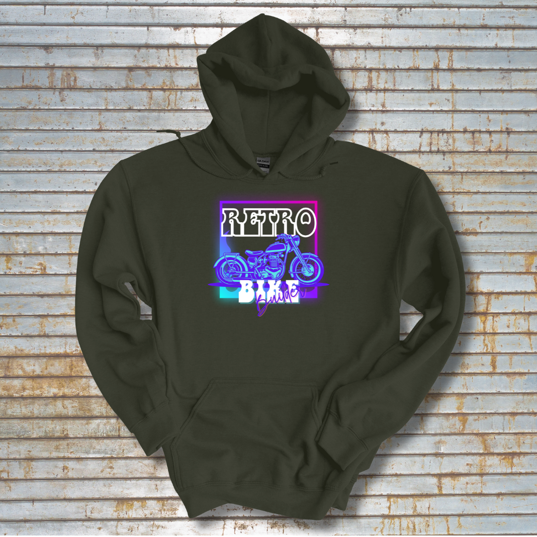 This is image of Retro Bike Builder Long-Sleeve Hoodie version 5