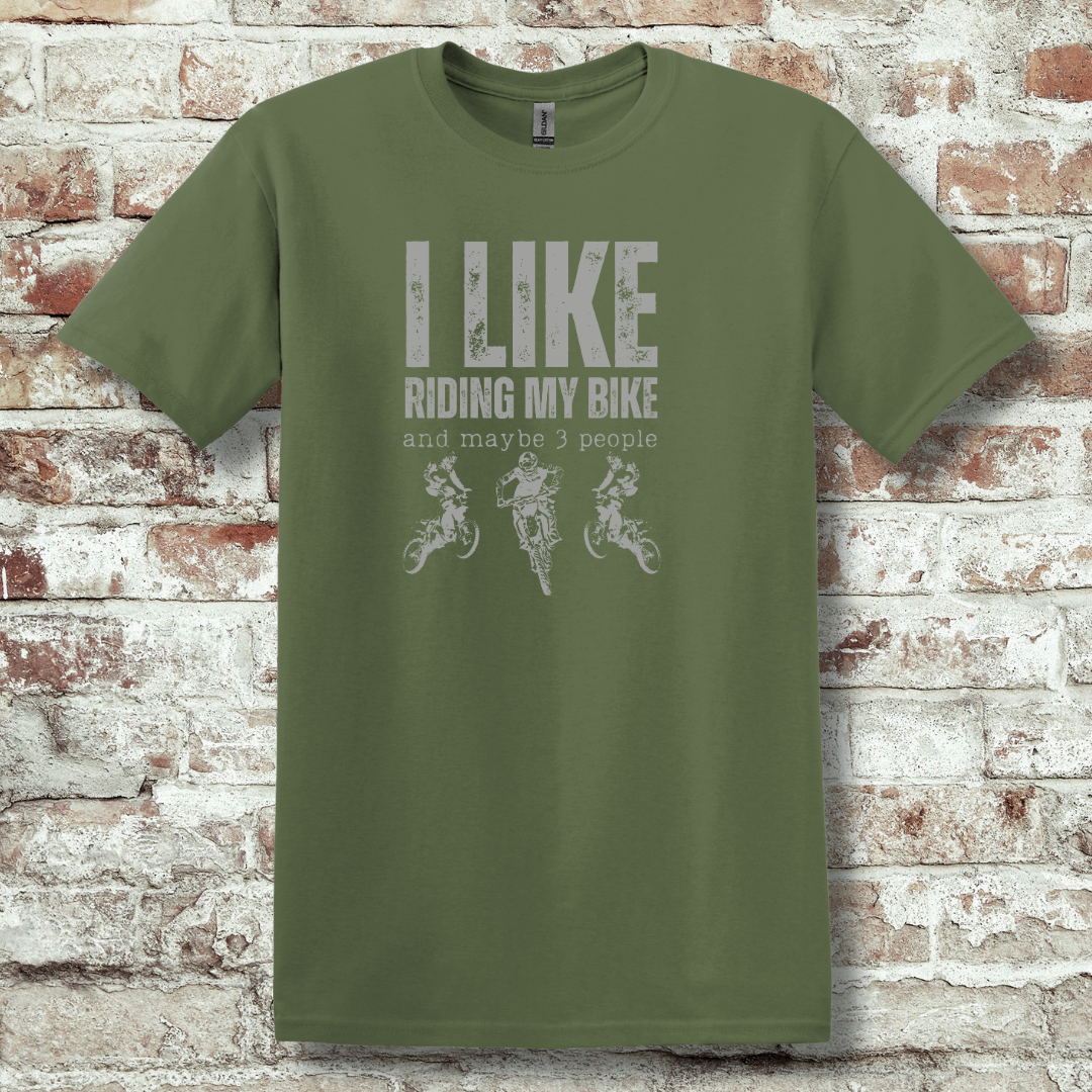 This is image of I Like Riding My Bike, Dirt Bike Version, T-Shirt version 5