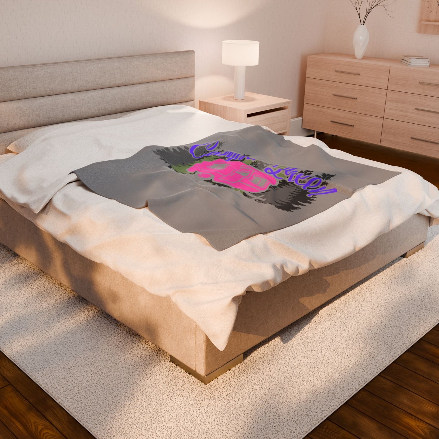 Velveteen Plush Blanket - Camper Queen