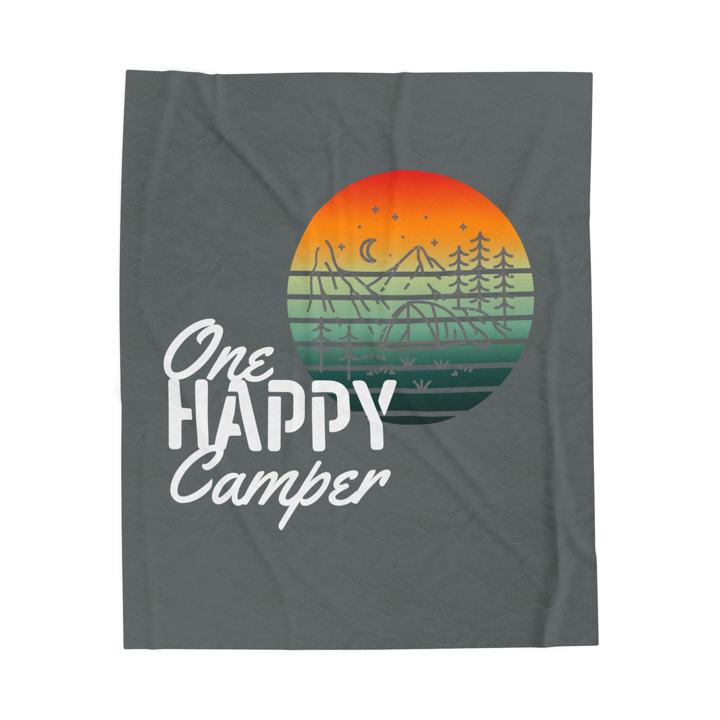 Velveteen Plush Blanket - One Happy Camper