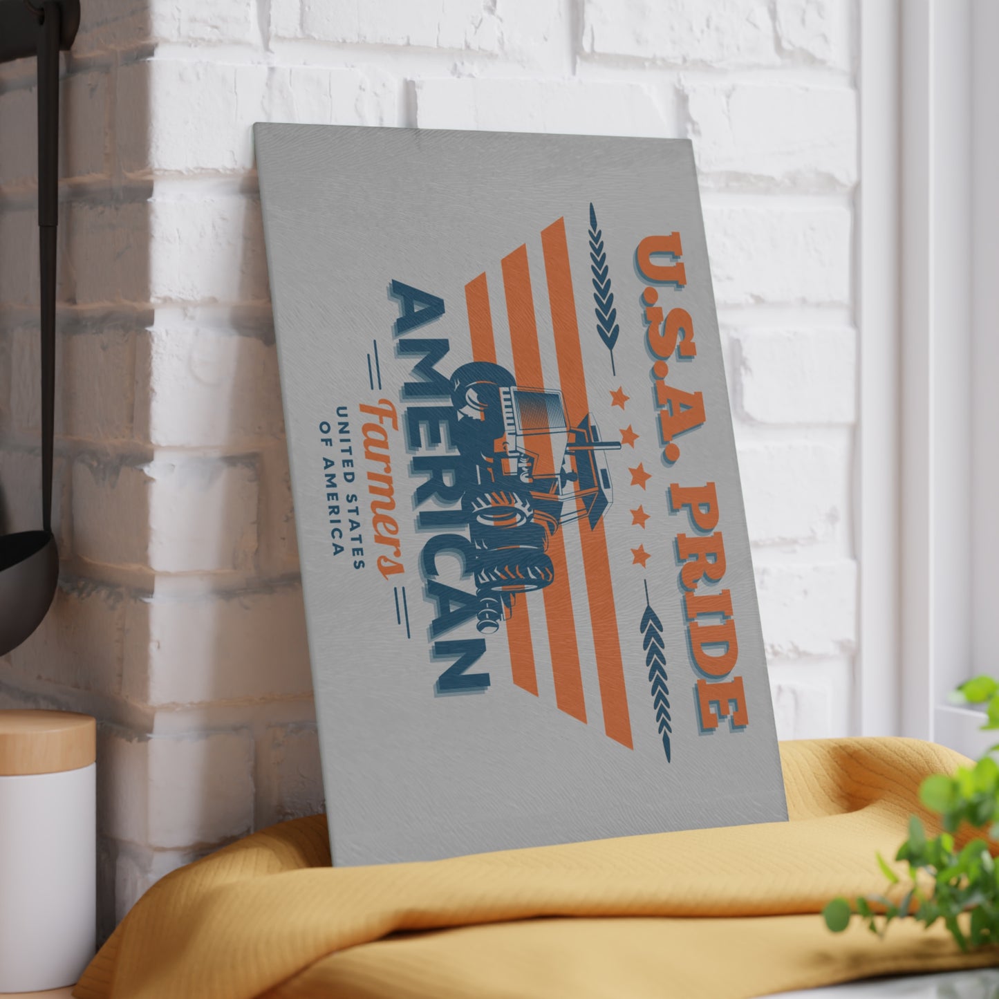 Glass Cutting Board - USA Pride American Farmers